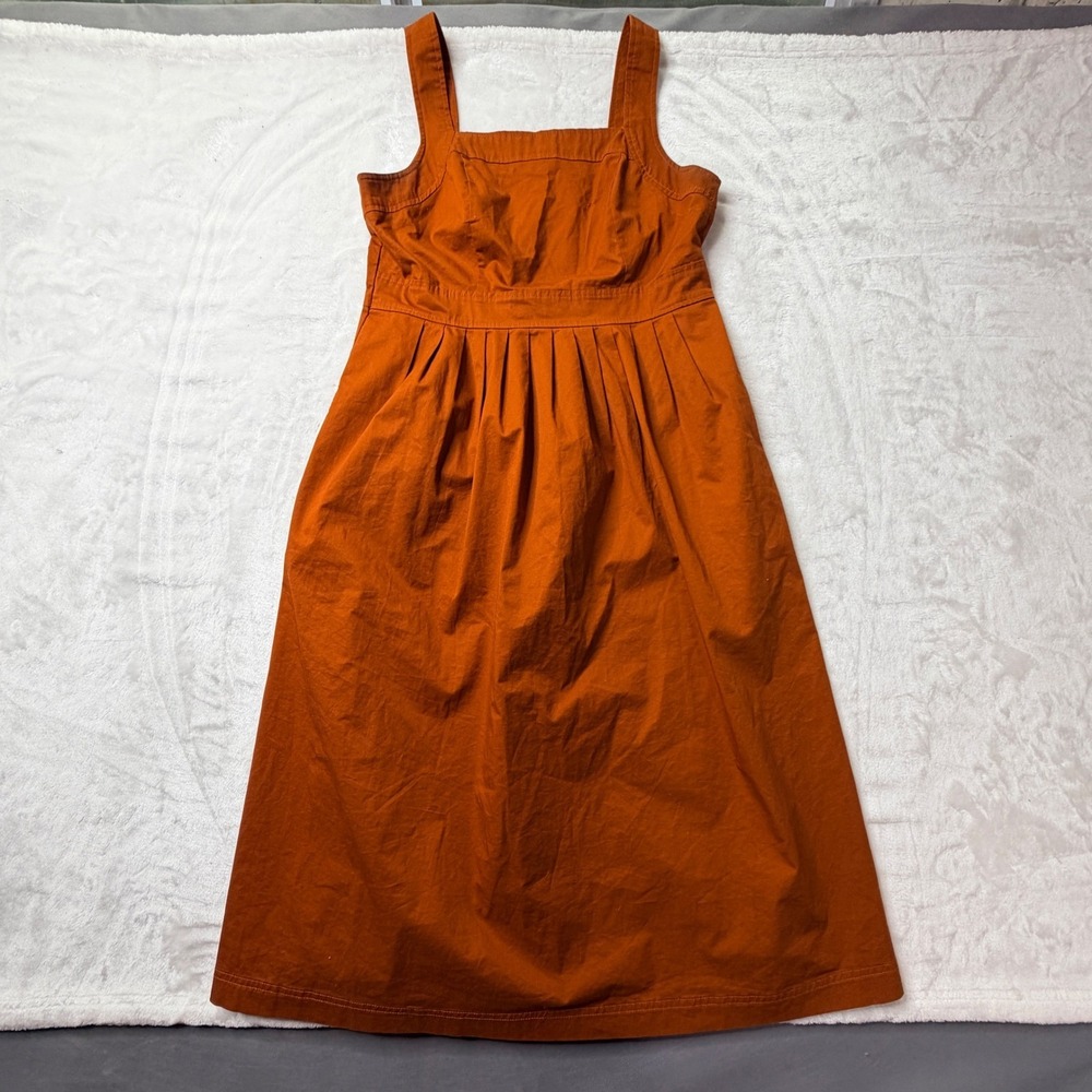 Knox Rose Womens Rust Orange Smocked Midi Dress Pockets, cottage,
prairie, fall - Picture 4 of 10